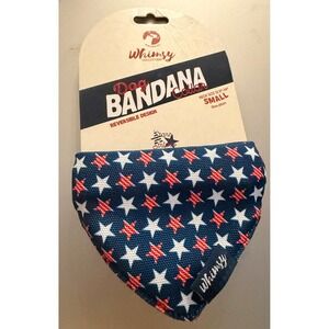 Doghaus Whimsy Collection Small Stars Stripes Reversible Dog Bandana Collar